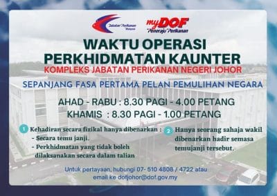 Waktu Operasi Perkhidmatan Kaunter