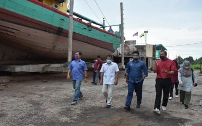 Lawatan Kerja Timbalan Ketua Setiausaha (Pembangunan) Datuk Badrul Hisham Mohd, Kementerian Pertanian dan Industri Makanan (MAFI) ke Shipyard Vesel Perikanan Moden, Hutan Melintang, Perak.