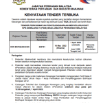 Tender Perkhidmatan Penyelenggaraan Menyeluruh Bot KPS Semilang VI (P306) Bagi Jabatan Perikanan Malaysia.