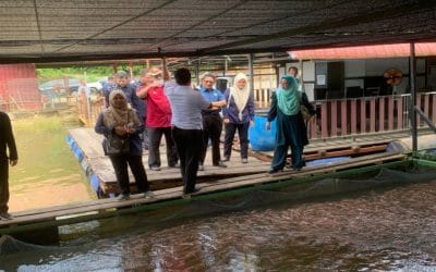 Lawatan Kerja Ketua Pengarah Perikanan Malaysia ke Projek Kluster Ternakan Ikan Dalam Sangkar Kg. Getang, Hulu Terengganu yang terjejas sepenuhnya semasa bencana banjir pada 27 Feb 2022.