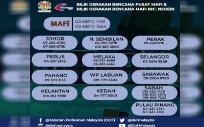 Hotline for fishermen & aquaculture farmers.  Call the number listed to get the latest information.