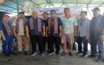 Inspection of Freshwater Fish Farming Project at Batang Ai Reservoir by YBrs Tuan Haji Bohari Bin Haji Leng, Deputy Director-General of Fisheries (Development), Malaysia